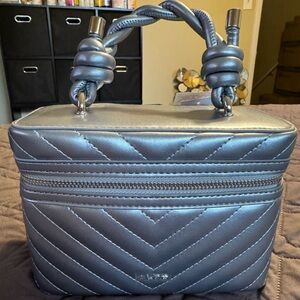 Aldo Silver-Blue Quilted Box Bag